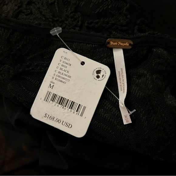 Free People Magdalene Crochet Babydoll Tunic Sz M Sheer Layering Bell Sleeve Top - Picture 10 of 10